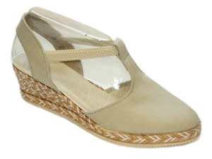 SANDALIA ELASTICO PARIS YUTE BICOLOR LINO NATURAL