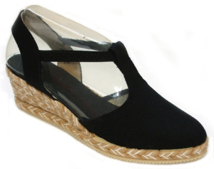 SANDALIA ELASTICO PARIS YUTE BICOLOR NEGRO