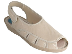 SANDALIA VELCRO ARAÑA LYCRA ESPEJO BEIG