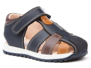 SANDALIA PIEL VELCRO MARINO