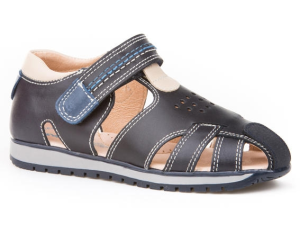 SANDALIA PIEL VELCRO MARINO