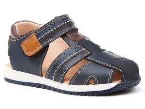 SANDALIA PIEL VELCRO MARINO