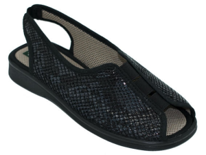 SANDALIA 3 ELASTICOS LICRA ESCAMAS NEGRO