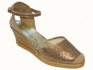 SANDALIA PULSERA LAMINADO YUTE TOSTADO BRONCE