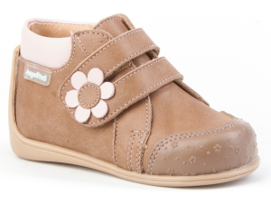 BOTIN SPORT PIEL VELCRO ADORNO FLOR TAUPE