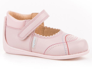 MERCEDITAS PIEL VELCRO BORDADO F. PIEL ROSA