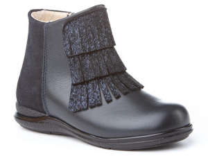 BOTIN PIEL Y AFELPADO FLECOS MARINO