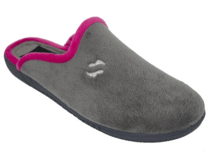 CHINELA SUAPEL RIBETE "S" BORDADO GRIS