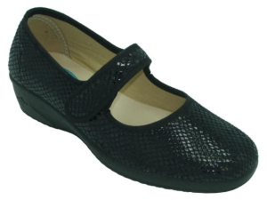 MERCEDITAS VELCRO "ESPEJO" NEGRO