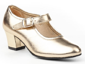 ZAPATO FLAMENCA SINTETICO METALIZADO PLATINO