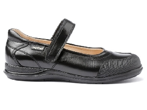 MERCEDITAS PIEL VELCRO PUNTERA GOMA FORRO PIEL NEGRO