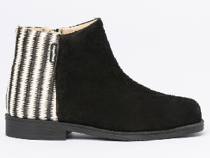 BOTIN CREMALLERA MIXTO SERRAJE RAYAS NEGRO