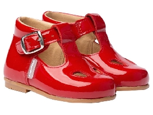 SANDALIA PIEL CHAROL HEBILLA ROJO