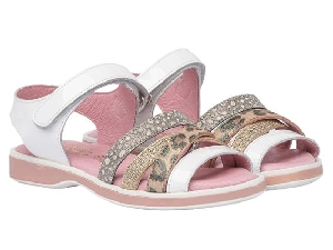 SANDALIA PIEL CHAROL VELCRO TIRAS FANTASIA BLANCO
