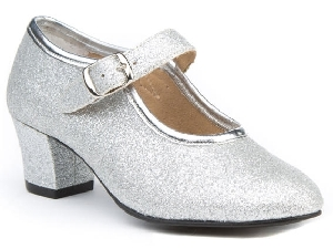 ZAPATO FLAMENCA FANTASIA GLITTER PLATA