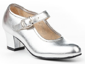 ZAPATO FLAMENCA SINTETICO METALIZADO PLATA