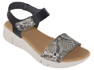 SANDALIA "CAIRON" PLANTA GEL PIEL NEGRO