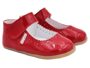 RESPETUOSO MERCEDITAS CHAROL/METALIZADO VELCRO ROJO