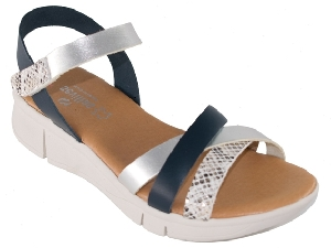 SANDALIA TIRAS "CAIRON-LAMINADA" PLANTA GEL PIEL NEGRO