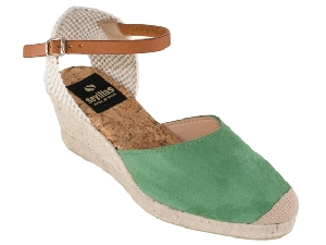 SANDALIA SERRAJE LISO YUTE NATURAL 4/C. VERDE