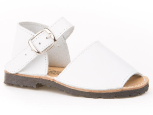 SAND.MENORQUINA PIEL TALON HEBILLA BLANCO
