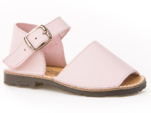 SAND.MENORQUINA PIEL TALON HEBILLA ROSA