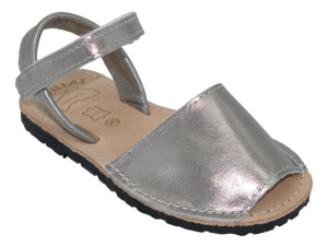 MENORQUINA VELCRO-PULSERA LAMINADO PLANTA CUERO PLATA