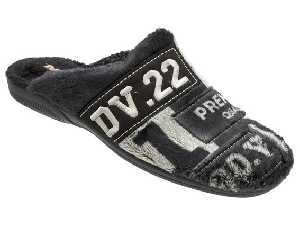 CHINELA PELO MONTBLANC "DV22" BORDADO NEGRO