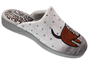 CHINELA SUAPEL TWIN "PERRITA" BORDADO GRIS