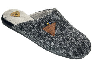 CHINELA LANA "SELLO" LATERAL NEGRO